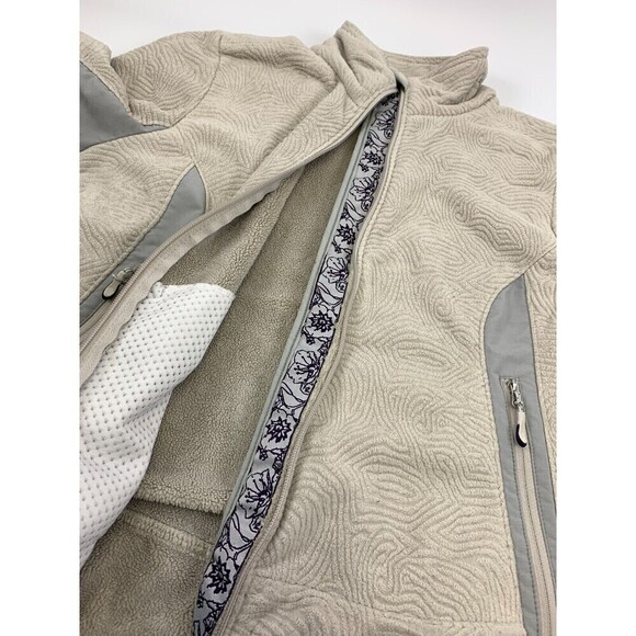 BOGO LL Bean Textured Fleece Full Zip Jacket Floral Embroiderd Women Petite Smal - Picture 11 of 15